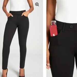 Betabrand Straight-Leg Dress Pant Yoga Pants Black Size Medium Long